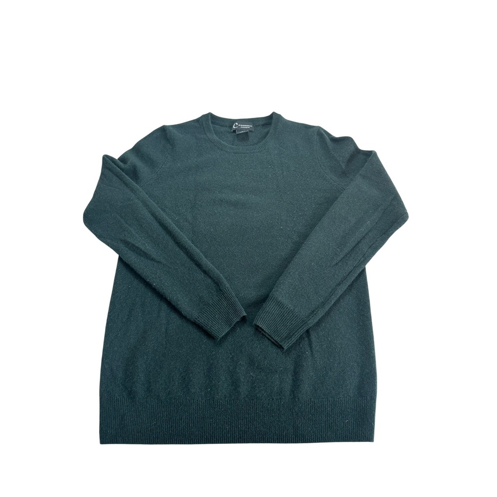 C by Bloomingdale's Cashmere Sweater Womens S Green Excellent Crewneck Pullover
